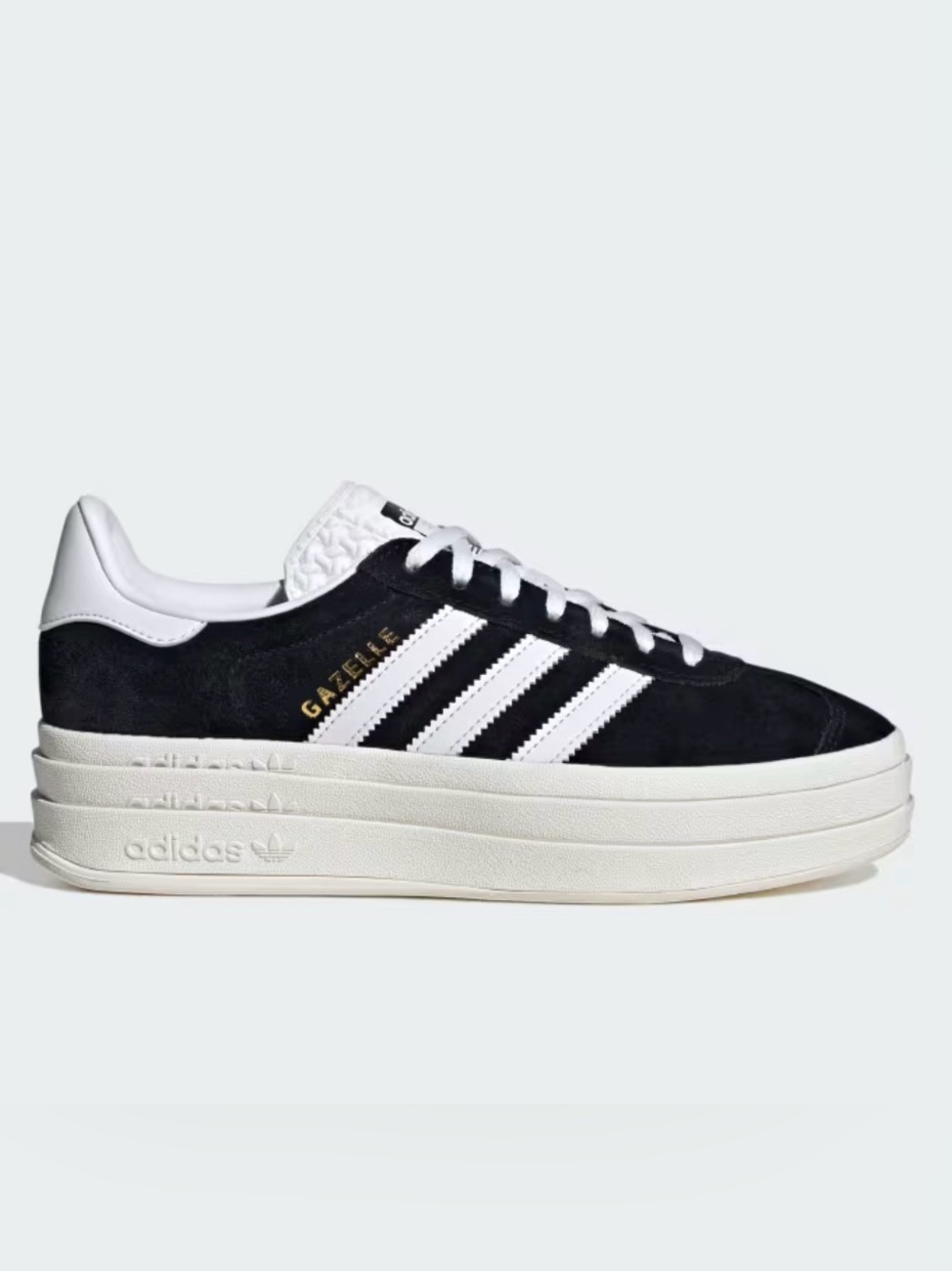 New Adidas Women’s GAZELLE BOLD SHOES size 9.5 No Box Black Cloud White